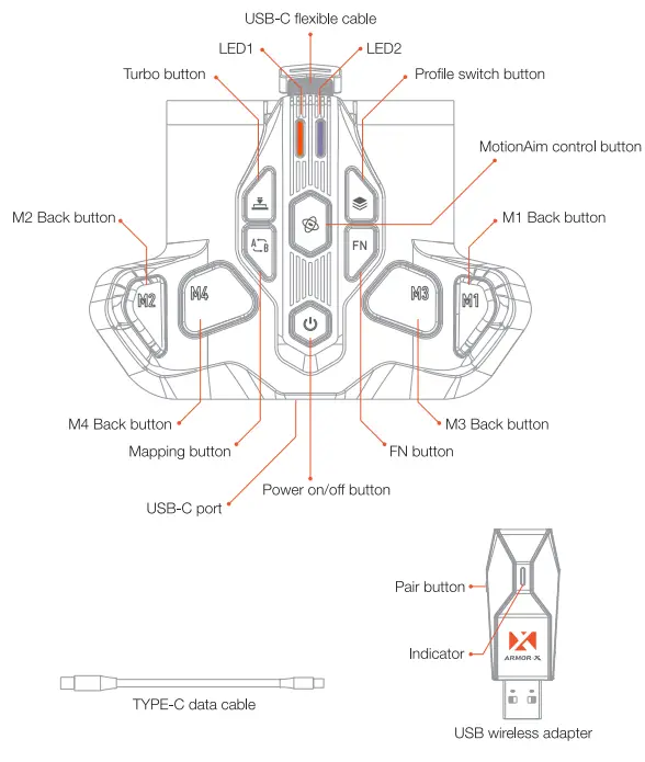 BIGBIG-WON-ARMOR-X-Pro-Botón trasero inalámbrico para controlador-XIS de la serie-Xbox-fig-2