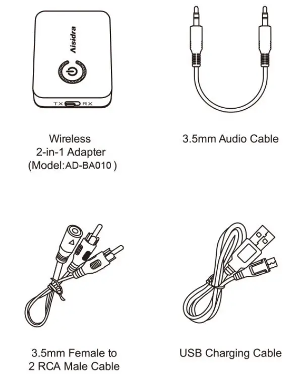 Adaptador inalámbrico Aisidra AD BA010 - contenido