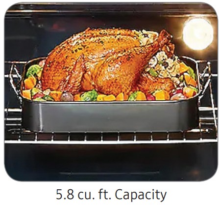 Cocina de gas independiente de SAMSUNG con capacidad de 5,8 pies cúb.