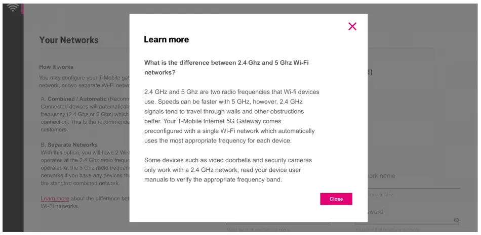Guía del usuario de la puerta de enlace a Internet doméstica T-Mobile KVD21 5G - Haz clic en Más información