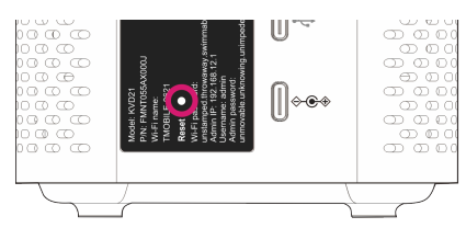 Guía del usuario de la puerta de enlace a Internet doméstica T-Mobile KVD21 5G - Uso del puerto de reinicio