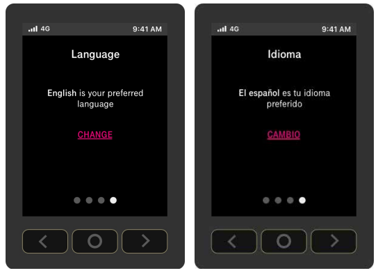 T-Mobile KVD21 5G Home Internet Gateway Guía del usuario - En la pantalla Idioma, seleccione CAMBIAR