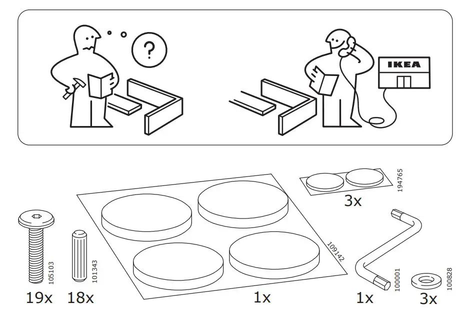 IKEA 903.727.98 Nordli Cabecero Manual de Instrucciones - Contactar con Atención al Cliente