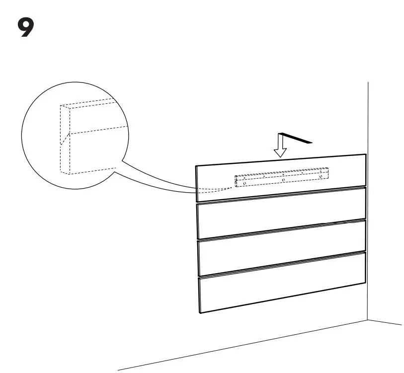 IKEA 903.727.98 Nordli Cabecero Manual de instrucciones - Montaje 9