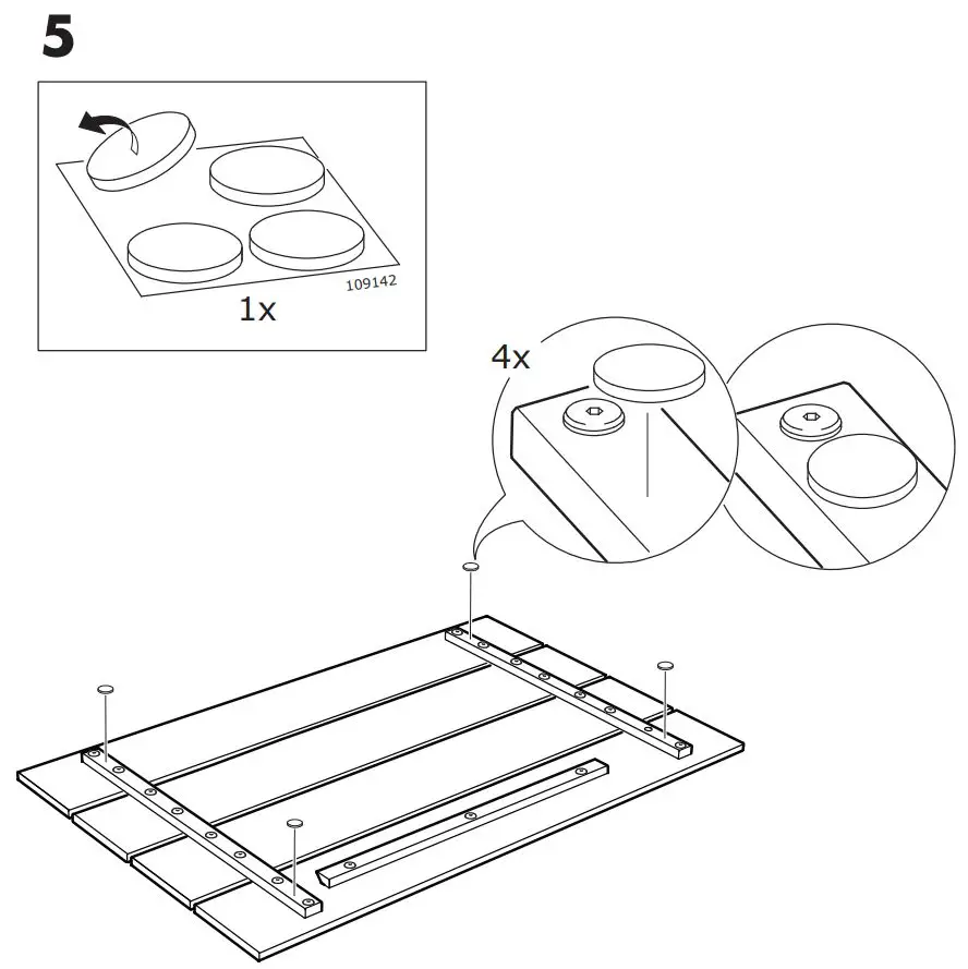 IKEA 903.727.98 Nordli Cabecero Manual de Instrucciones - Montaje 5