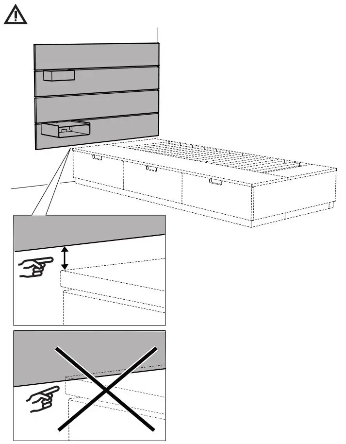 IKEA 903.727.98 Nordli Cabecero Manual de Instrucciones - Advertencia