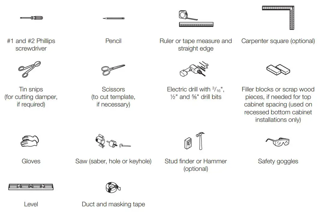 SAMSUNG ME21R7051SS Manual de instrucciones del horno microondas - HERRAMIENTAS NECESARIAS