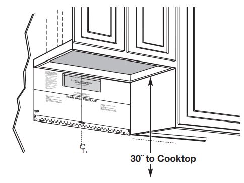 Manual de instrucciones del horno microondas SAMSUNG ME21R7051SS - Posición del plato - debajo de un empotrado enmarcado