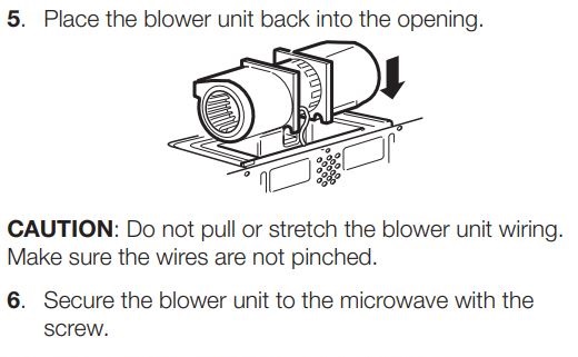 Horno microondas SAMSUNG ME21R7051SS Manual de instrucciones - ADAPTACIÓN DEL BLOWER DEL MICROONDAS