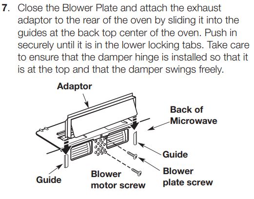 Horno microondas SAMSUNG ME21R7051SS Manual de instrucciones - ADAPTACIÓN DEL SOPLADOR DE MICROONDAS PARA EL EXTRACTOR EXTERIOR POSTERIOR