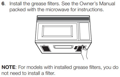 SAMSUNG ME21R7051SS Range Microondas Horno Manual de instrucciones - Al montar el horno de microondas