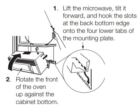 Manual de instrucciones del horno microondas SAMSUNG ME21R7051SS Range - Al montar el horno microondas