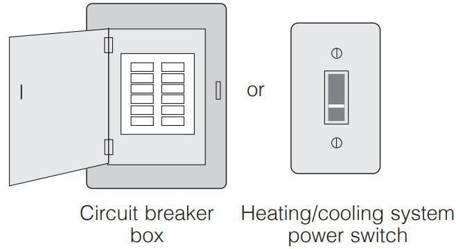 Termostato digital no programable Honeywell RTHL3550-Apague la alimentación eléctrica