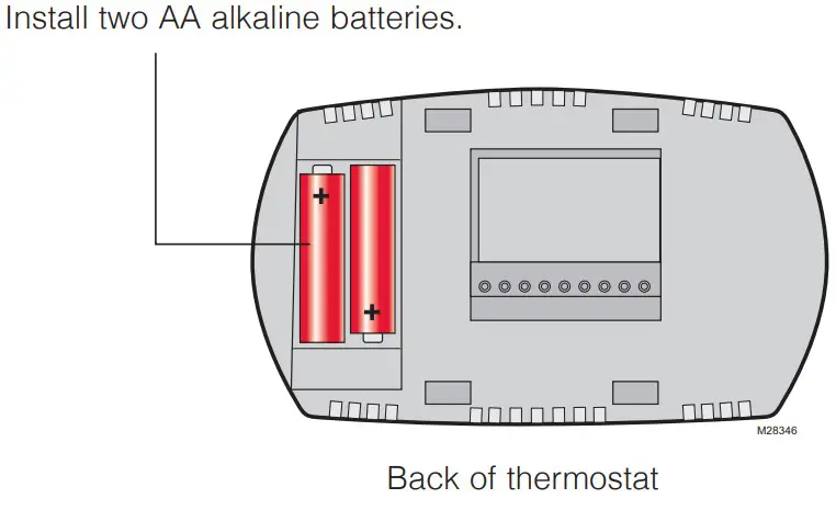 Termostato digital no programable Honeywell RTHL3550-Instalar pilas