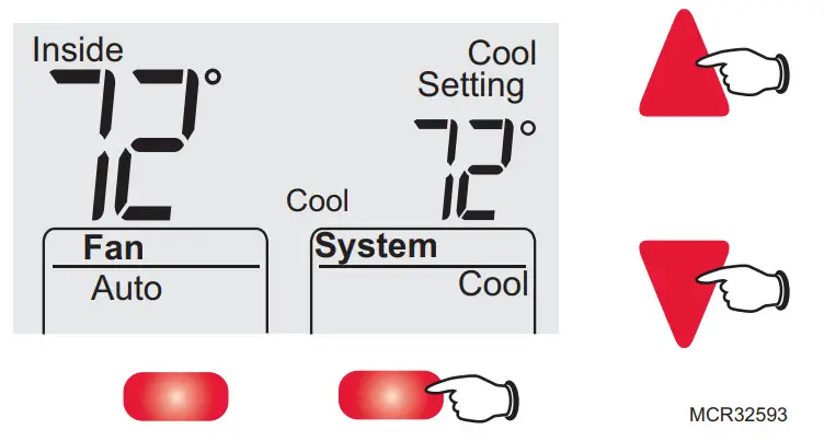 Termostato digital no programable Honeywell RTHL3550-Ajuste la temperaturaNe