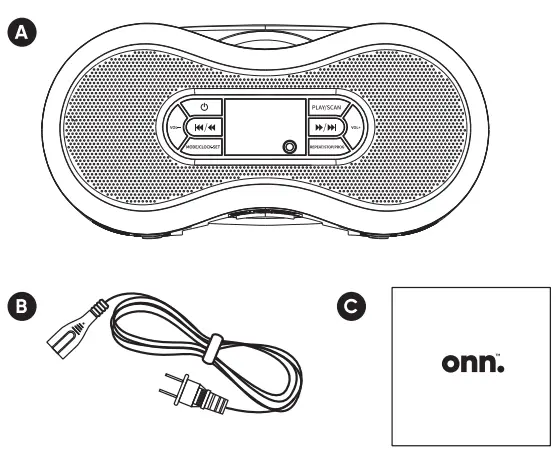 onn AAGRY100043854 Boombox CD Portátil Bluetooth con Radio FM Digital 1