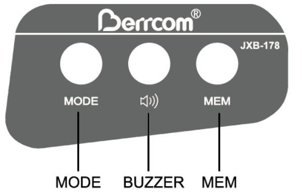 Termómetro infrarrojo sin contacto Berrcom JXB-178 -- menú