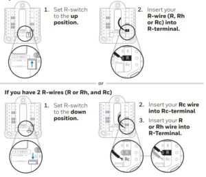 Fig 13 Ajuste la posición del interruptor R e inserte el cable o cables R