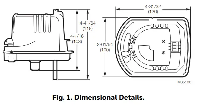 Honeywell TrueZone Direct Drive Damper Actuator- FIG 1