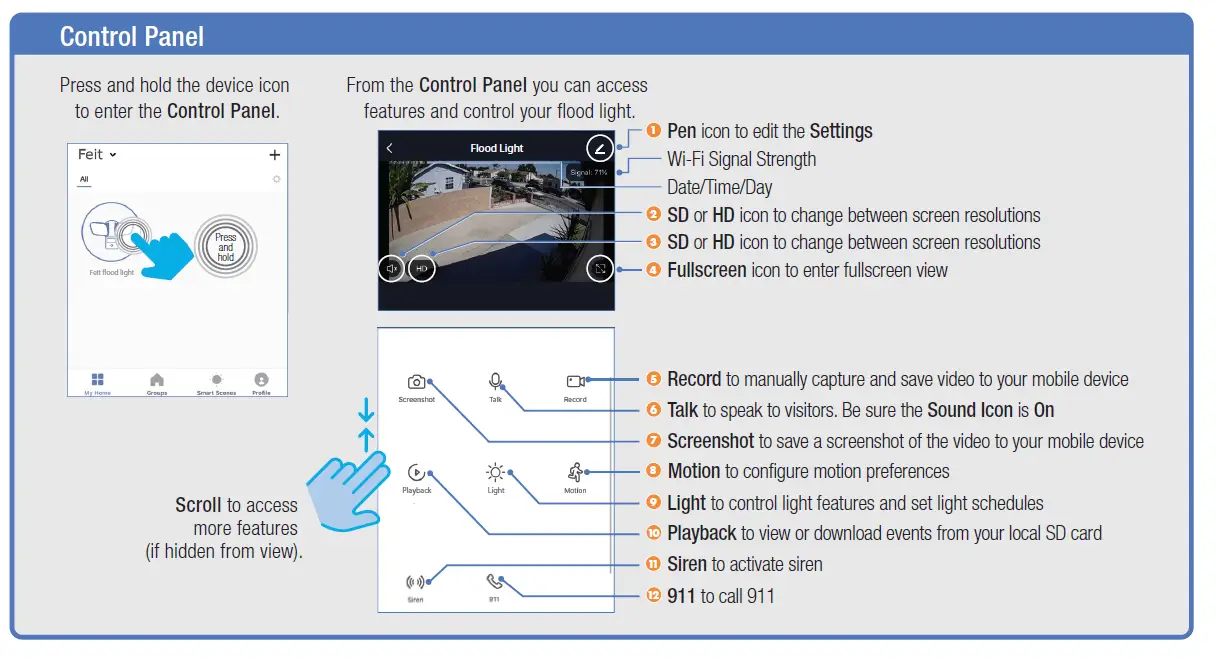 FEIT electric App Cámara de seguridad con luz de inundación-15