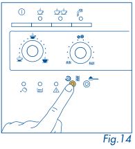 DeLonghi Magnifica - Pulse el botón de aviso de descalcificación