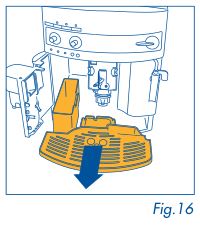 DeLonghi Magnifica - retirar la bandeja recogegotas