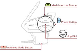 Sistema de comunicación Bluetooth para motocicletas SENA 50S con botones de intercomunicación de malla