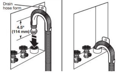 Lavadora de carga superior Whirlpool - Coloque la manguera de desagüe en el tubo vertical