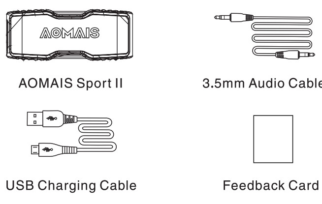 AOMAIS Sport II Bluetooth Impermeable Inalámbrico en el paquete