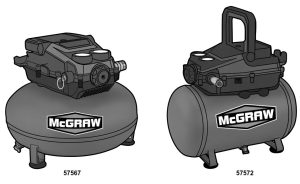 McGRAW 57572 Compresor de aire portátil sin aceite de 3 galones