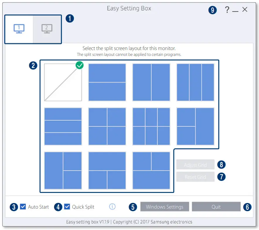 SAMSUNG Easy Setting Box Aplicación de división de pantalla - Mire a su alrededor