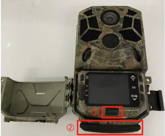 Victure HC500 Trail Camera User Manual - Pulse el botón en la parte inferior de la pantalla de visualización