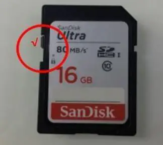 Victure HC500 Trail Camera User Manual - Desactivar la protección de lectura-escritura de la tarjeta SD