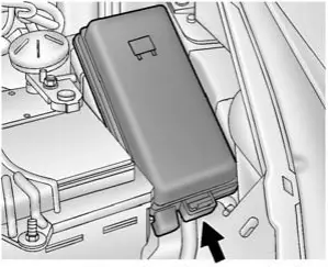 Ubicación de la caja de fusibles del compartimento del motor