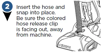 Bissell-Proheat-2x-Revolution-Inserte la manguera y encájela en su sitio