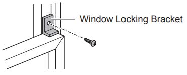 Manual del usuario del aire acondicionado LG - Fije el soporte de bloqueo de la ventana con un tornillo de tipo C.