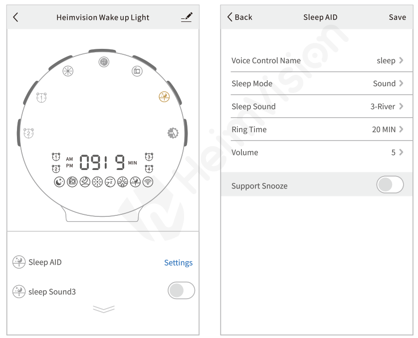 HeimVision Smart Wake-up Light - ayuda para dormir