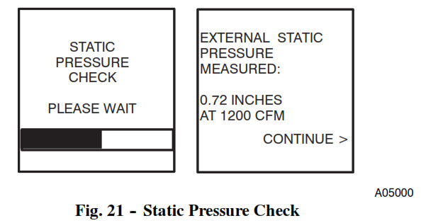 Termostato Carrier Infinity Control - Fig. 21 -- Comprobación de la presión estática