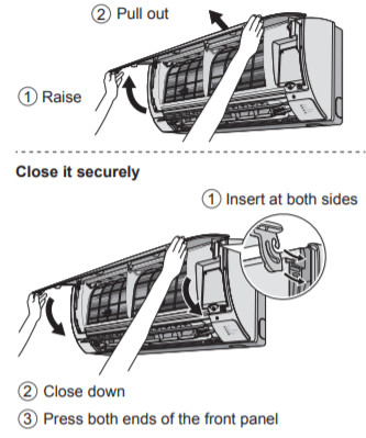 Panasonic-Air-Conditioner-Instruction-Manual-front panel