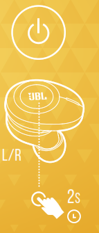 JBL ENUT 521WTS - Encendido de los auriculares