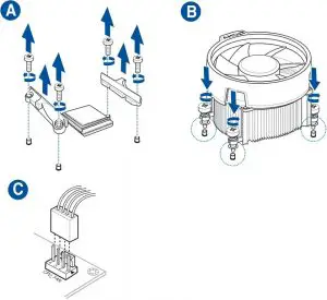 Instale el ventilador de la CPU