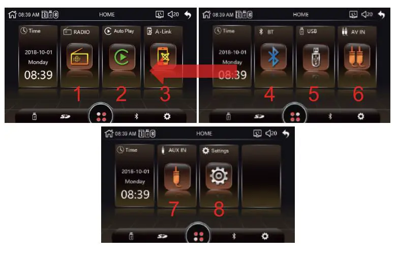 HiEHA CP7-9 Upgraded 7 Inch Standard Car Stereo User Manual - Descripción de funciones