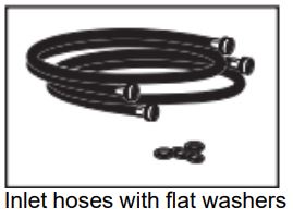 Manual del propietario de la lavadora de carga frontal Whirlpool - Mangueras de entrada con arandelas planas