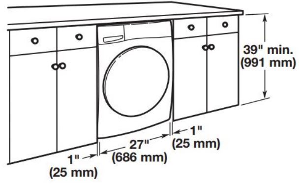 Manual del propietario de la lavadora de carga frontal Whirlpool - Instalación personalizada bajo encimera