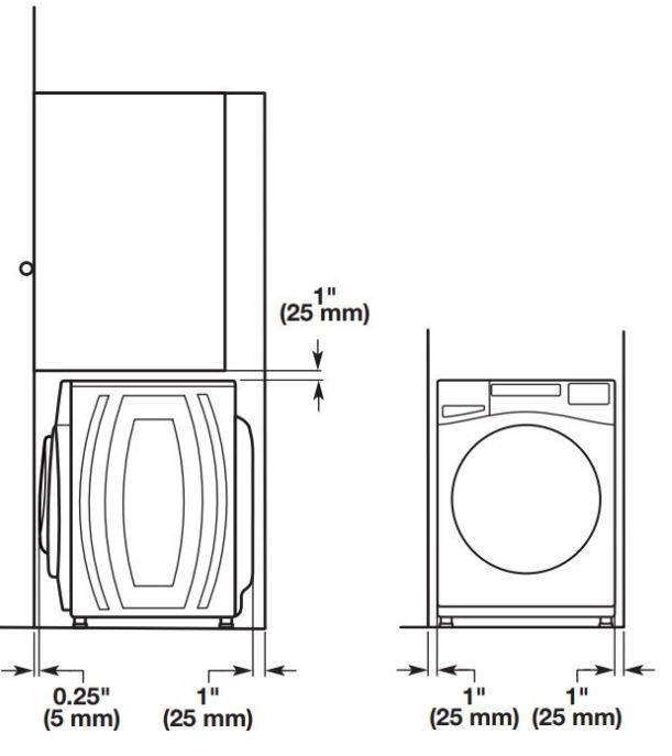 Manual del propietario de la lavadora de carga frontal Whirlpool - Instalación de armarios a medida