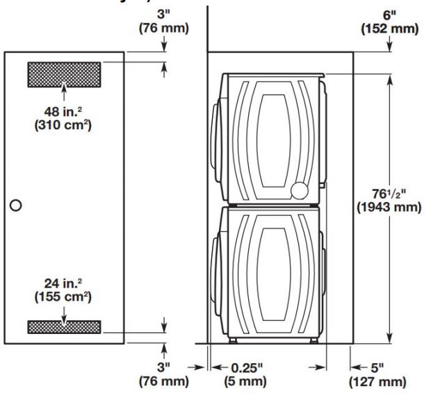 Manual del propietario de la lavadora de carga frontal Whirlpool - Instalación empotrada o en armario