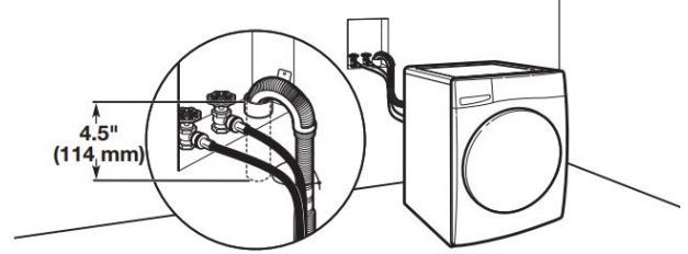 Manual del propietario de la lavadora de carga frontal Whirlpool - Sistema de desagüe de tubo vertical de pared