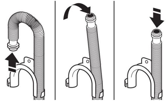 Manual del propietario de la lavadora de carga frontal Whirlpool - Retire la forma de la manguera de desagüe