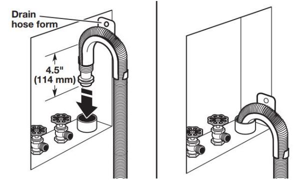 Manual del propietario de la lavadora de carga frontal Whirlpool - Coloque la manguera de desagüe en el tubo vertical