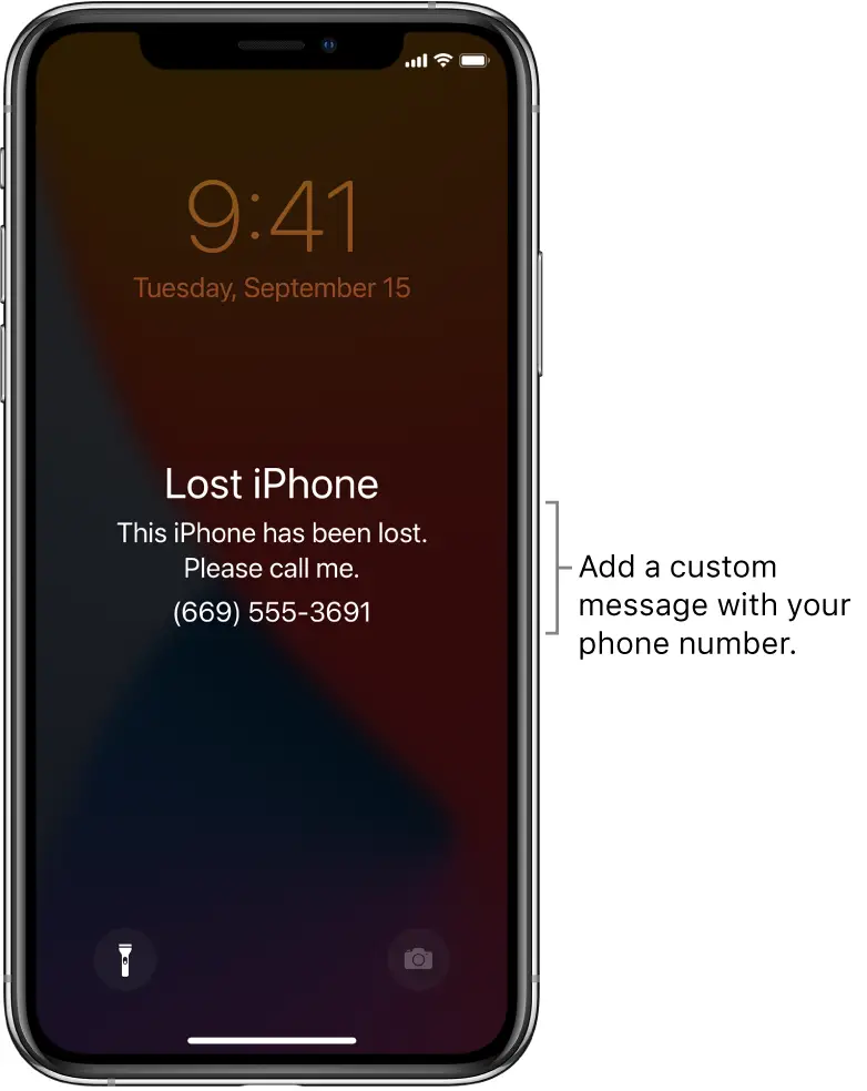 Una pantalla de bloqueo de iPhone con el mensaje: 